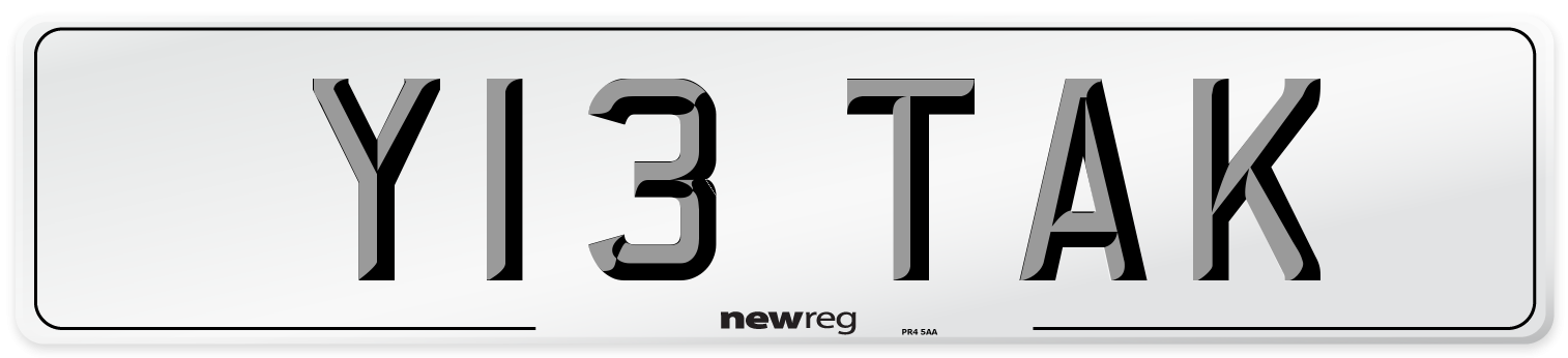 Y13 TAK Number Plate from New Reg